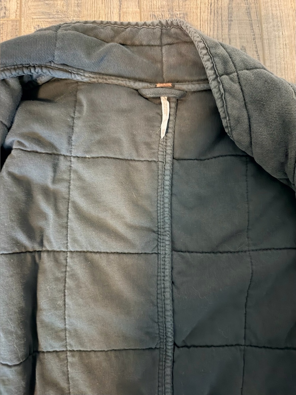 Free People Charcoal Dolman Knit Quilted Boxy Bomber Jacket XS - Picture 7 of 7